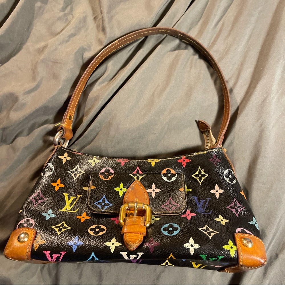 Auth Louis Vuitton Eliza Monogram Multicolor Noir